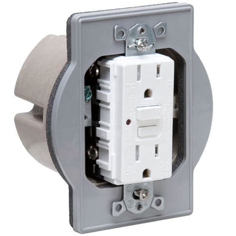 receptacle for metal round ceiling box|convert ceiling box to outlet.